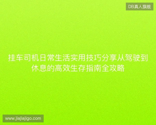 挂车司机日常生活实用技巧分享从驾驶到休息的高效生存指南全攻略 挂车司机日常生活实用技巧分享从驾驶到休息的高效生存指南全攻略